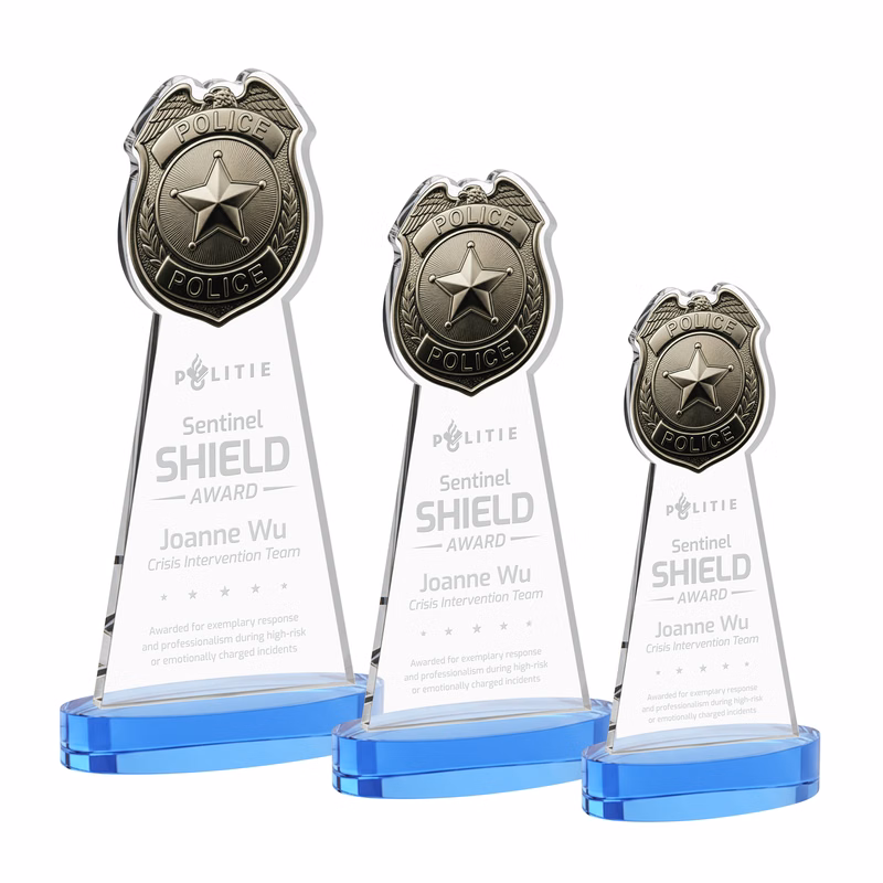 Police Badge Award on Alberton Base - Sky Blue