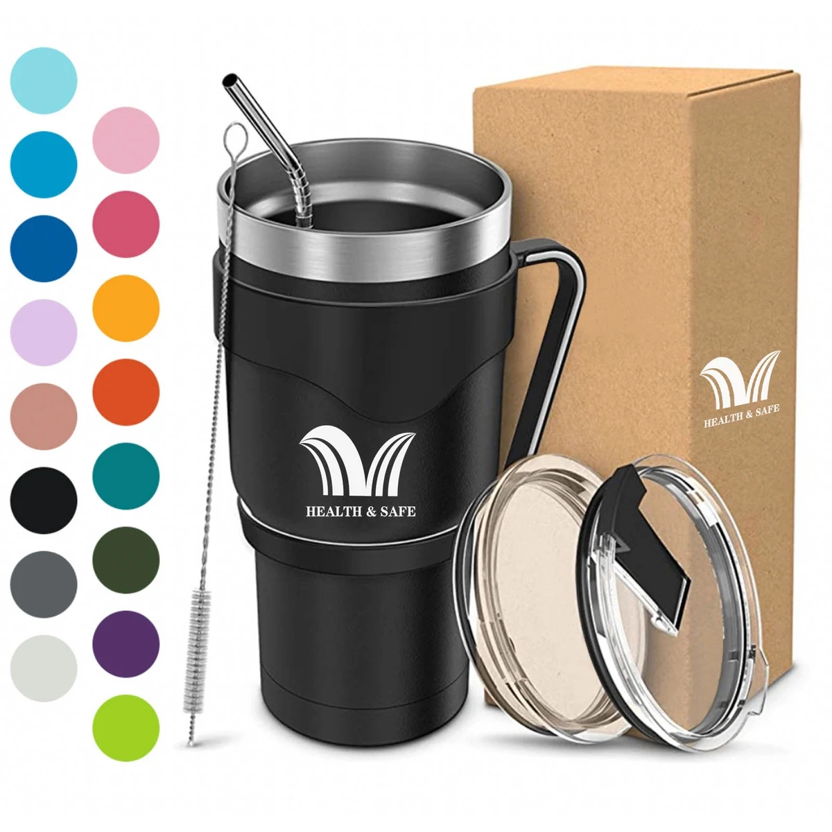 30 Oz Stainless Steel Vacuum Insulated 5-Piece Tumbler Set 1
