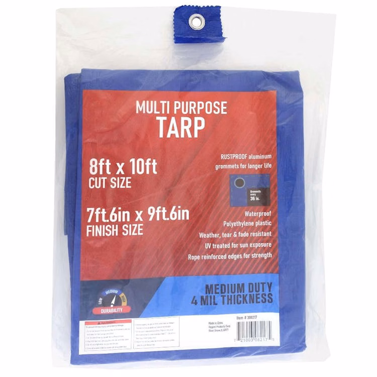 Blue Weather-Resistant Tarps - 8' x 10'