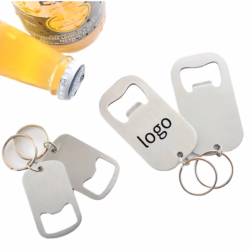 Stainless Steel Flat Bottle Opener Keychain