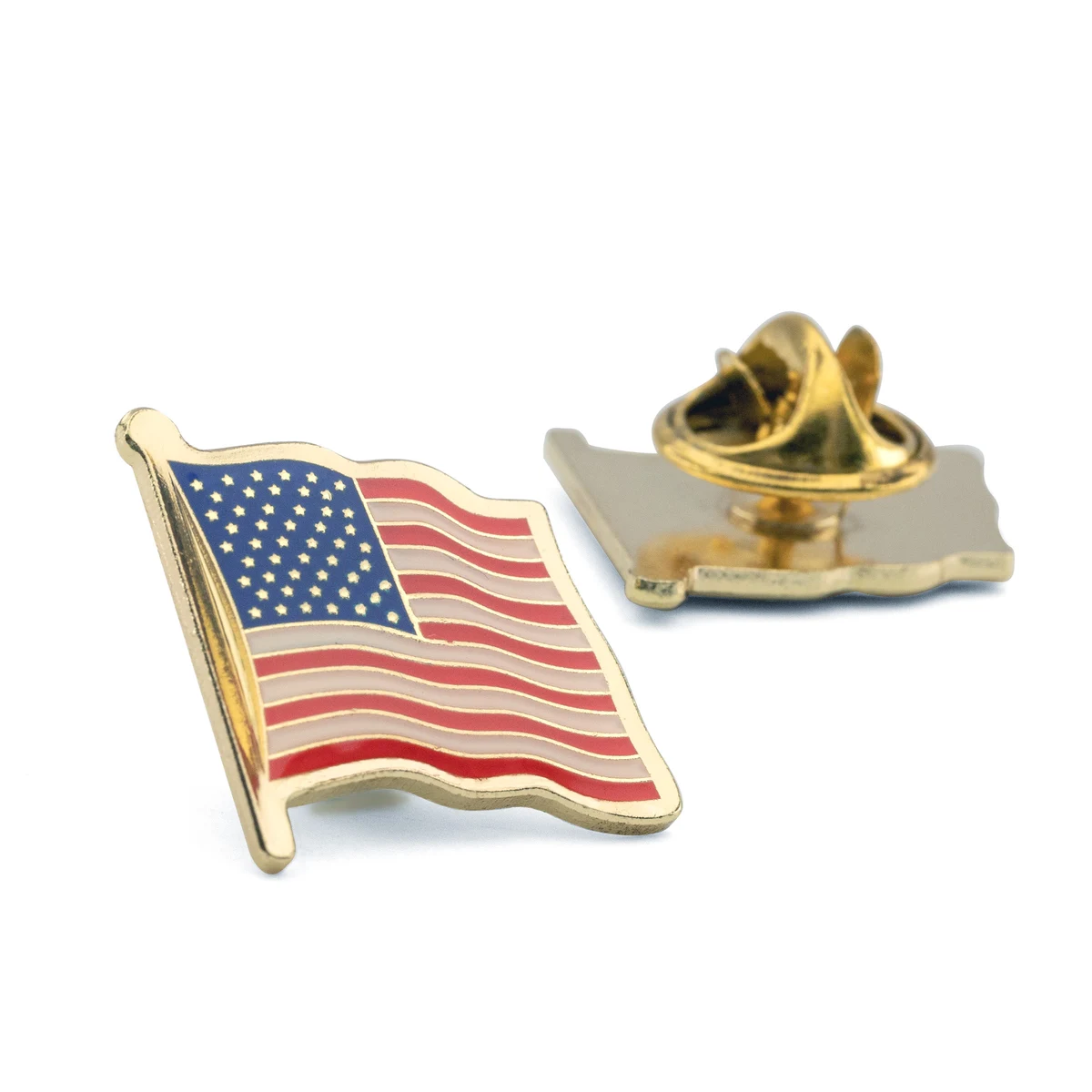 Etched American Flag Lapel Pins 1