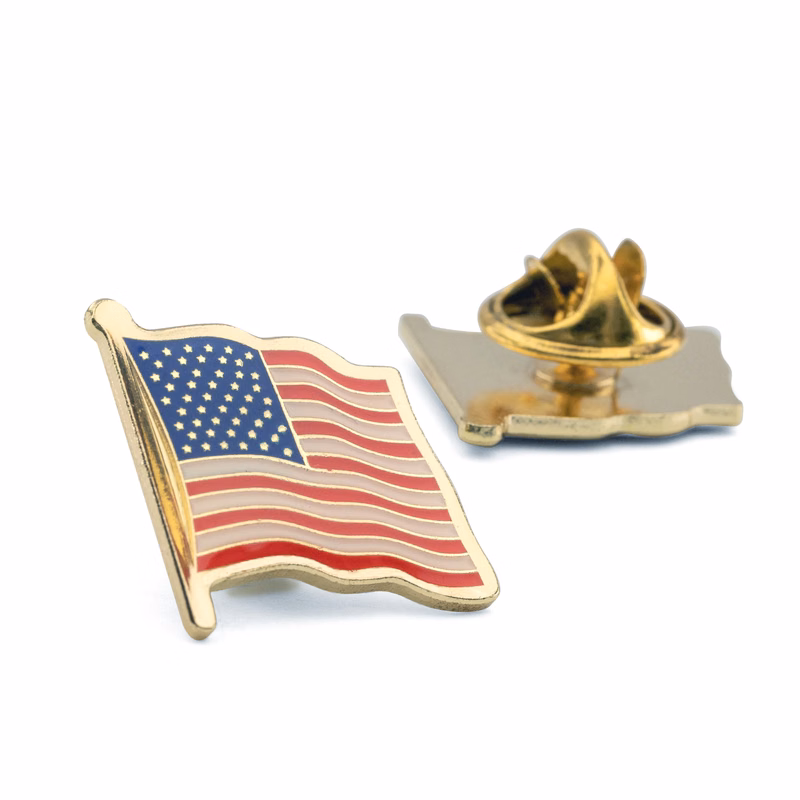 Etched American Flag Lapel Pins