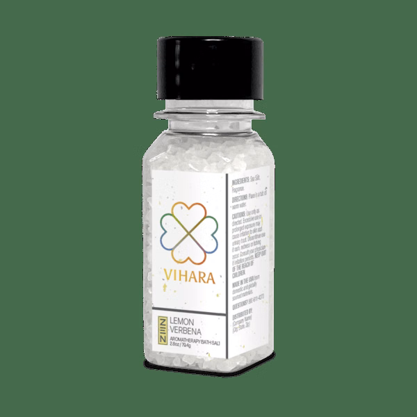 2 oz. Lemon Verbena Bath Salts in Tall Square Jar