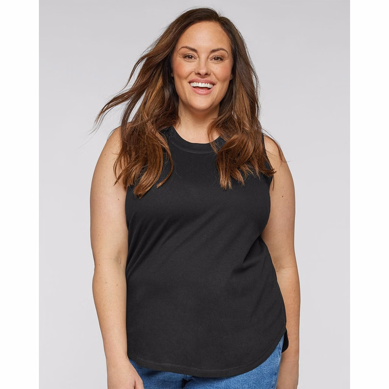 Women's Curvy Relaxed Fine Jersey Tank - 3892
