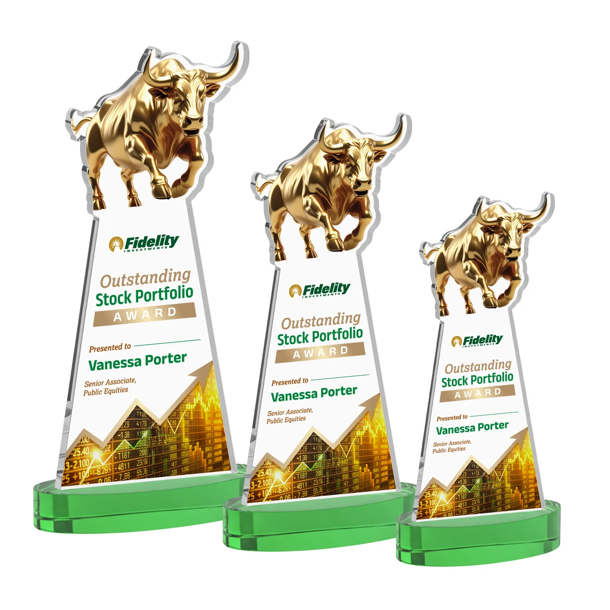 Raging Bull VividPrint™ Award on Alberton Base - Green 1
