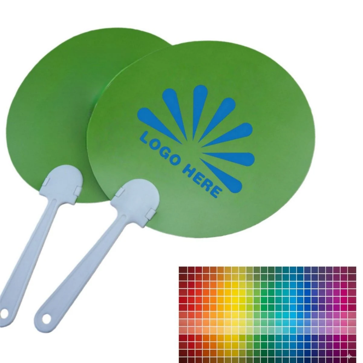 Full-Color Printed Handheld Plastic Paddle Fan 1
