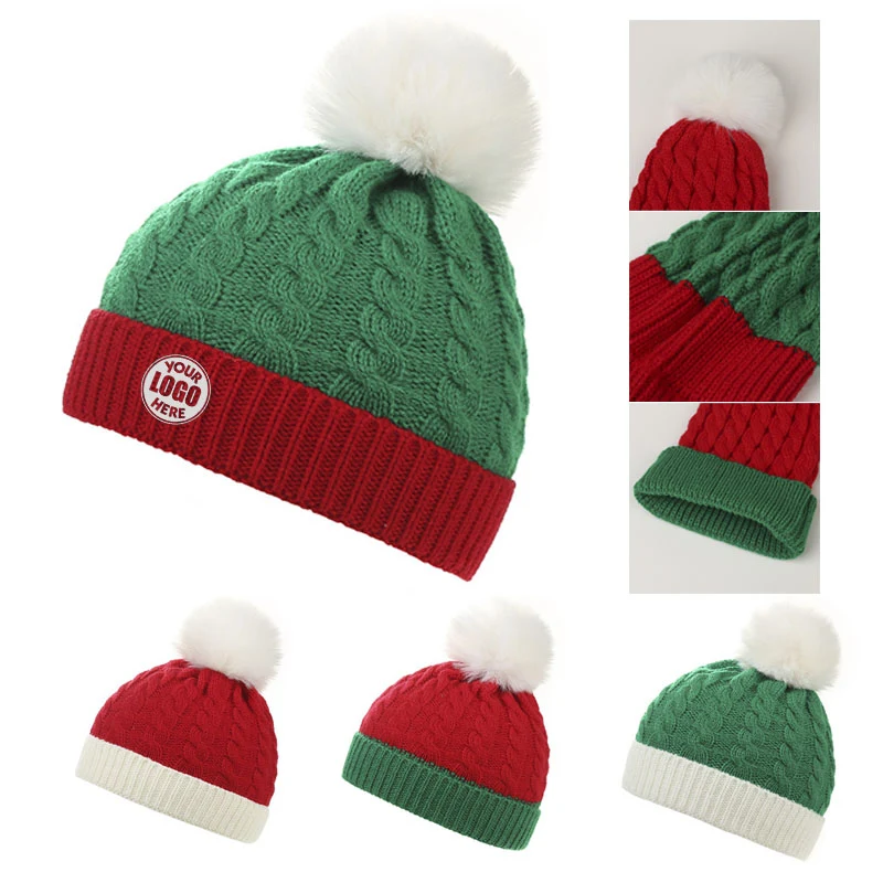 Winter Kids Warmth Patchwork Knit Beanie 1