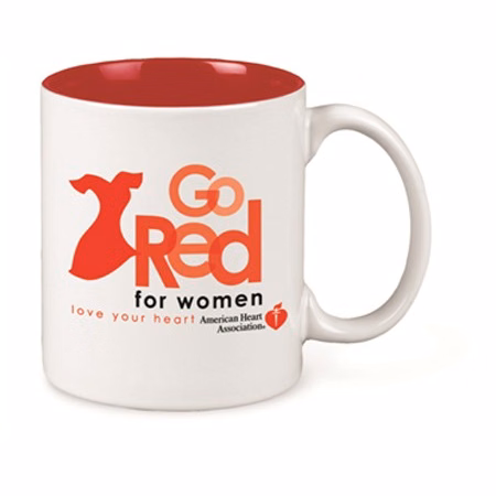 11 Oz. White/Red Two Tone Ceramic Mug