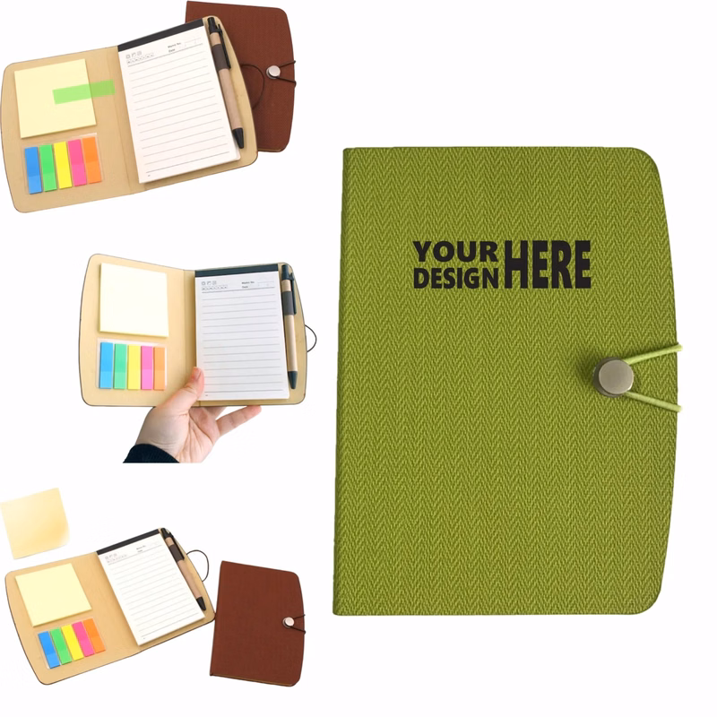 Business PU Notebook With Sticky Notes, Custom Logo