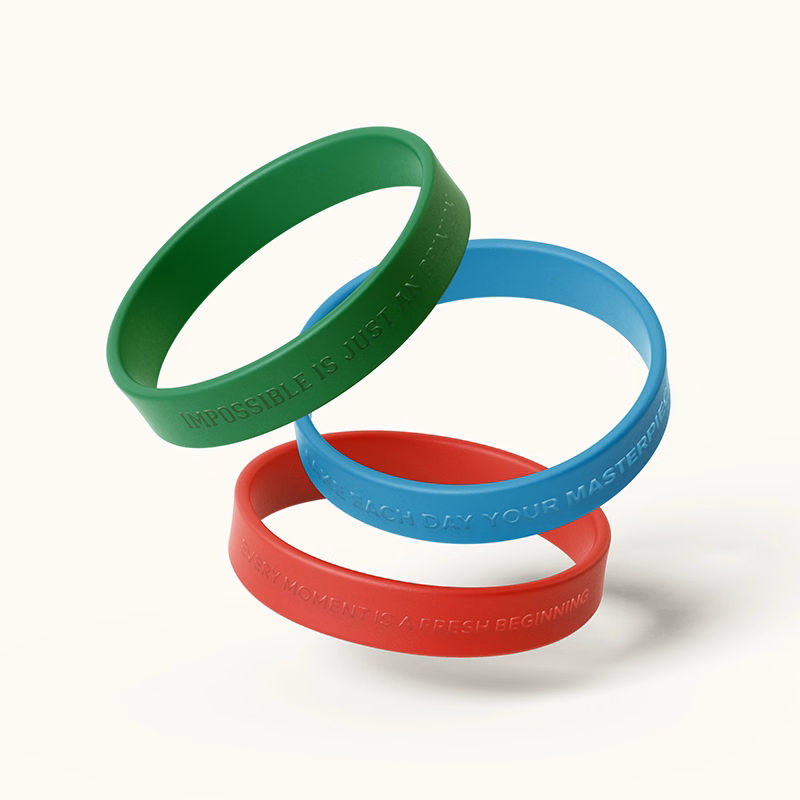 1/2" Embossed Silicone Wristband