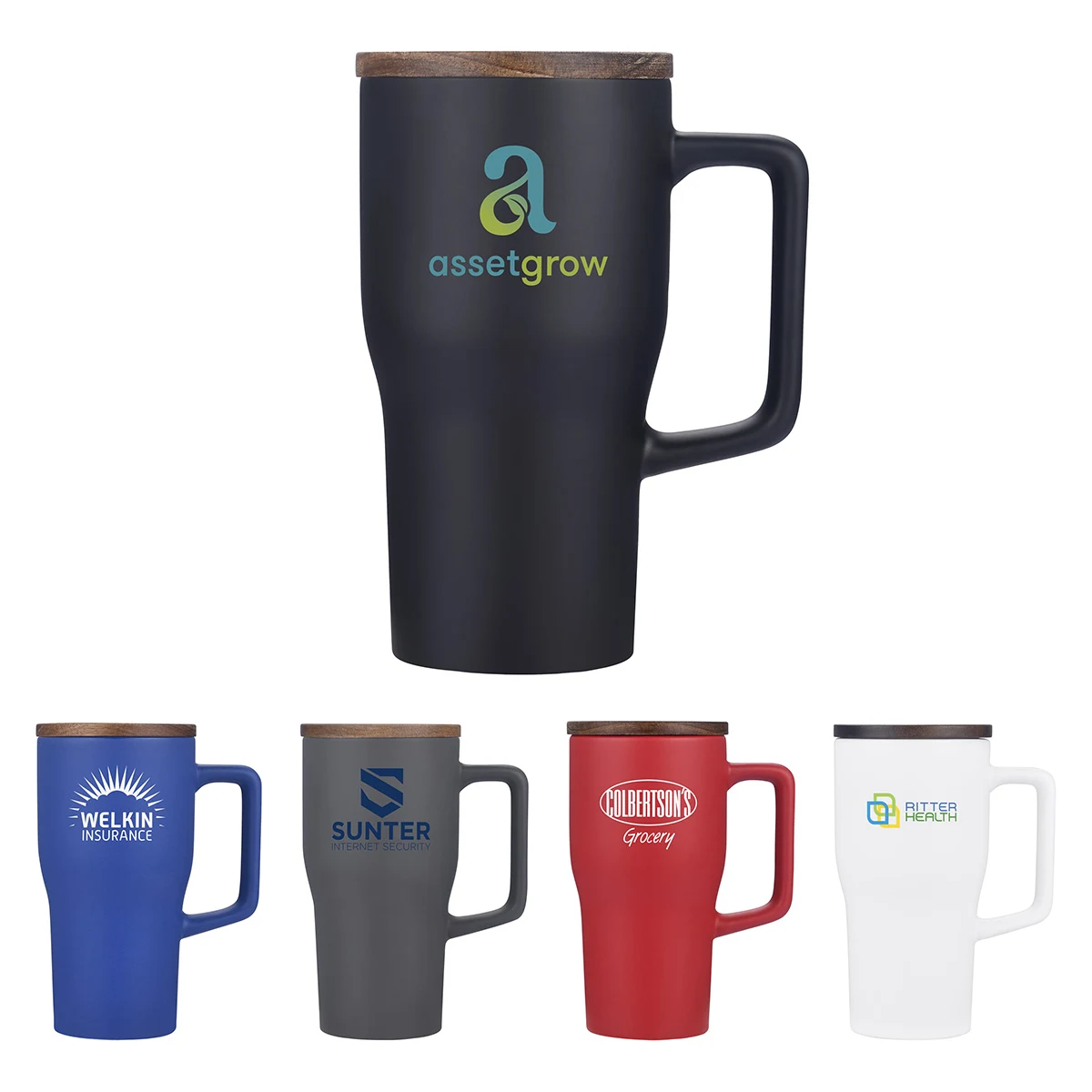 Element 18 oz Ceramic Mug w/ Wood Lid 1