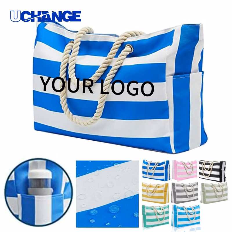Zippered Tote Bag Carrier with Sand Resistant Lining