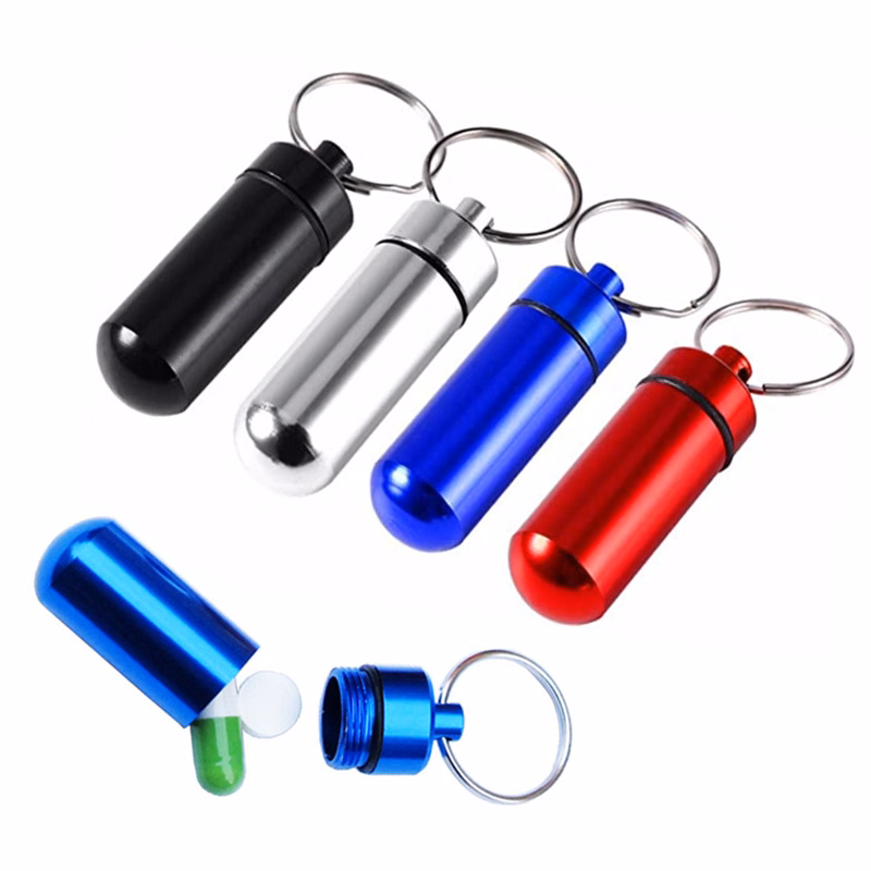 Aluminum Keychain Pill Holder for travelmade of Aluminum