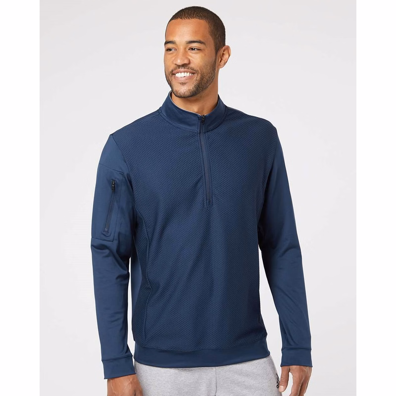 Men's Textured Quarter-Zip Pullover - A295