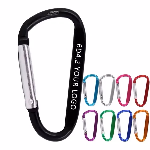 Custom D-Shaped Carabiner Keychain — Lightweight Snap Clip Attach Accessory