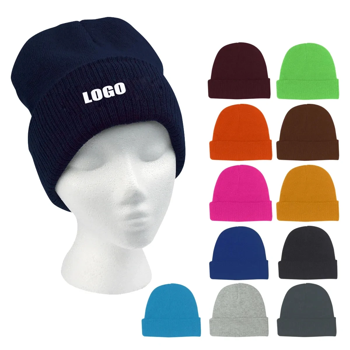 Unisex Knit Acrylic Winter Beanie Hats Cap 1
