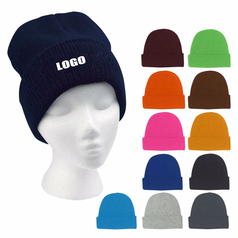 Unisex Knit Acrylic Winter Beanie Hats Cap