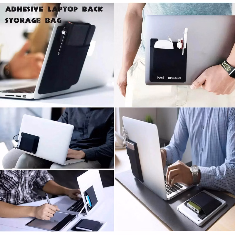 iBank ® Adhesive Laptop Storage Bag Mouse Digital Hard Drive Accessories Organizer