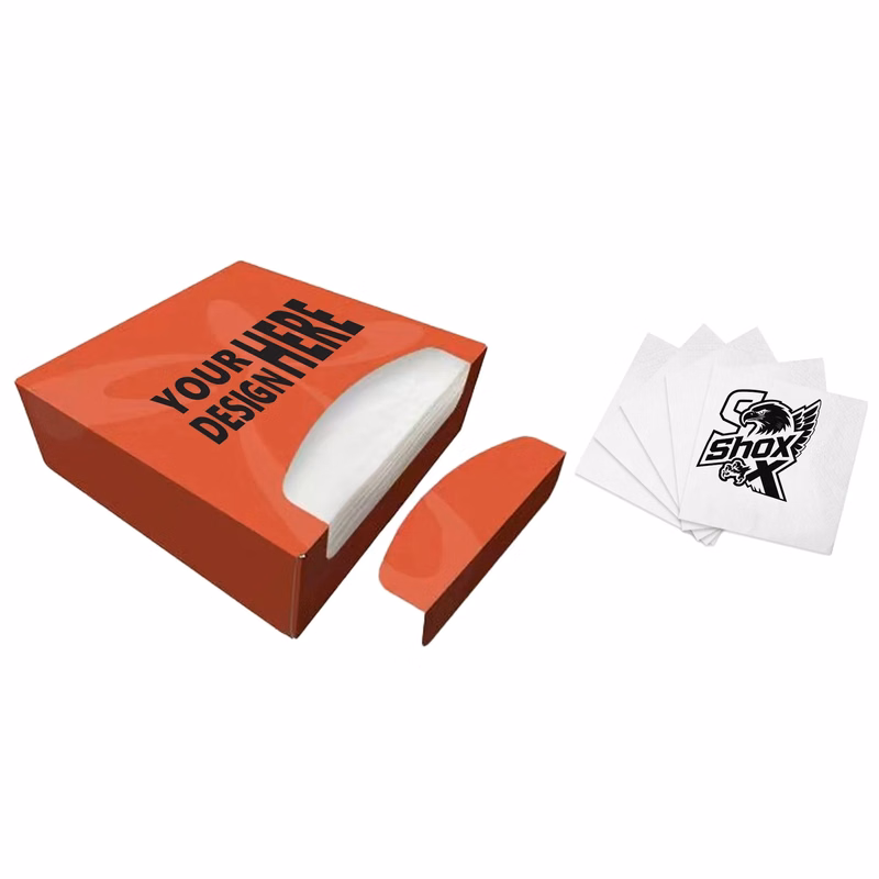 2Ply 4.72" x 4.72" Full Color Boxed Dinner Napkin MOQ 50
