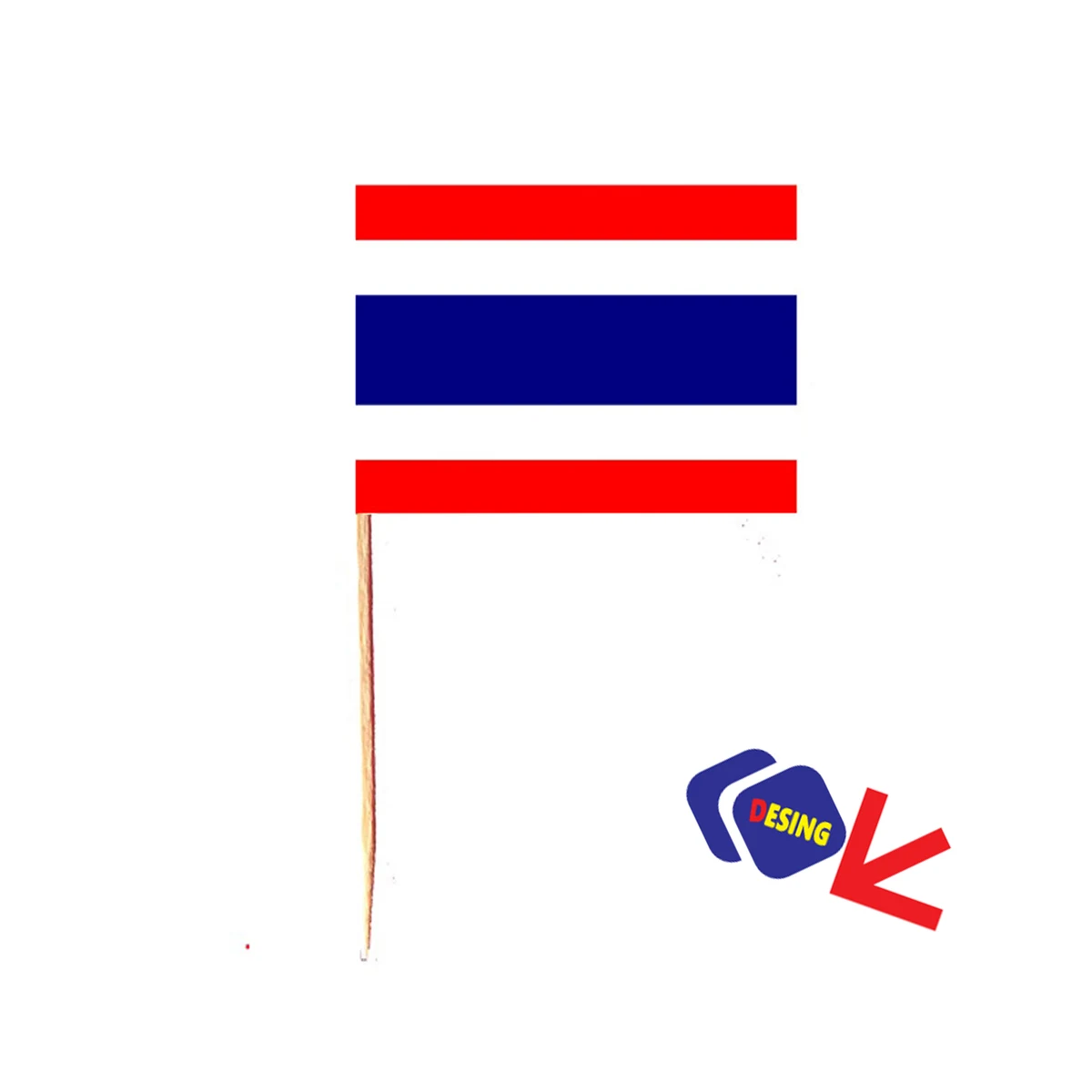 Custom Full Color Toothpick Flag 1.38" L x 0.98" W x 2.56" H 1