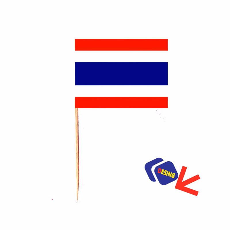 Custom Full Color Toothpick Flag 1.38" L x 0.98" W x 2.56" H