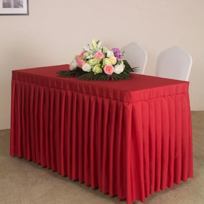 Rectangular Plain Color Thickness Table Skirt 1