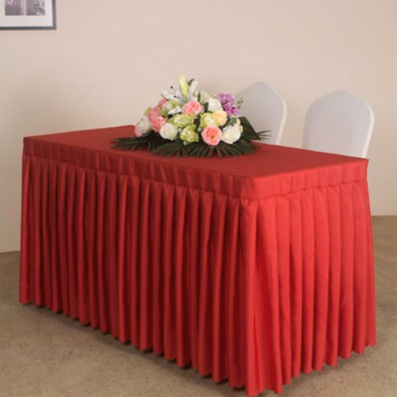 Rectangular Plain Color Thickness Table Skirt