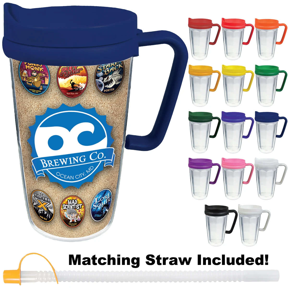 16oz Thermal Dual Walled Travel Mug - White Printed Insert 1