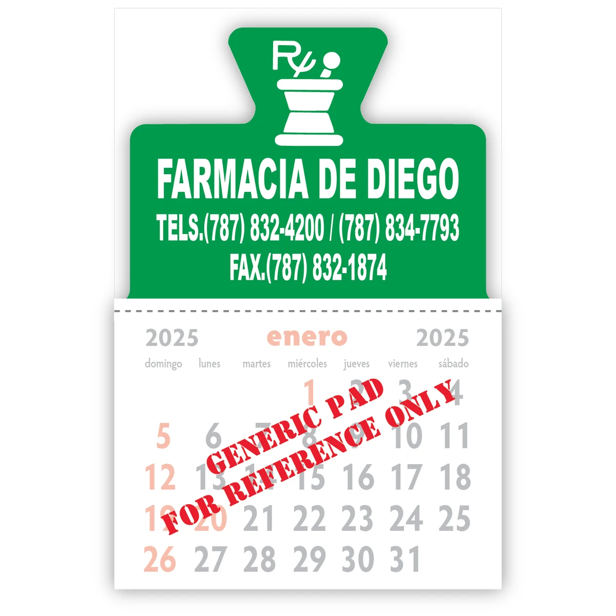 Designer Shaped Kwik-Stik 6 Mill Smooth Vinyl Spanish Calendar w/ Triangular Top 1