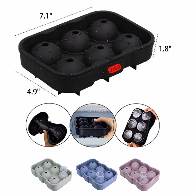 MOQ 50 PCS Flexible Silicone Ball Shaped Ice Tray