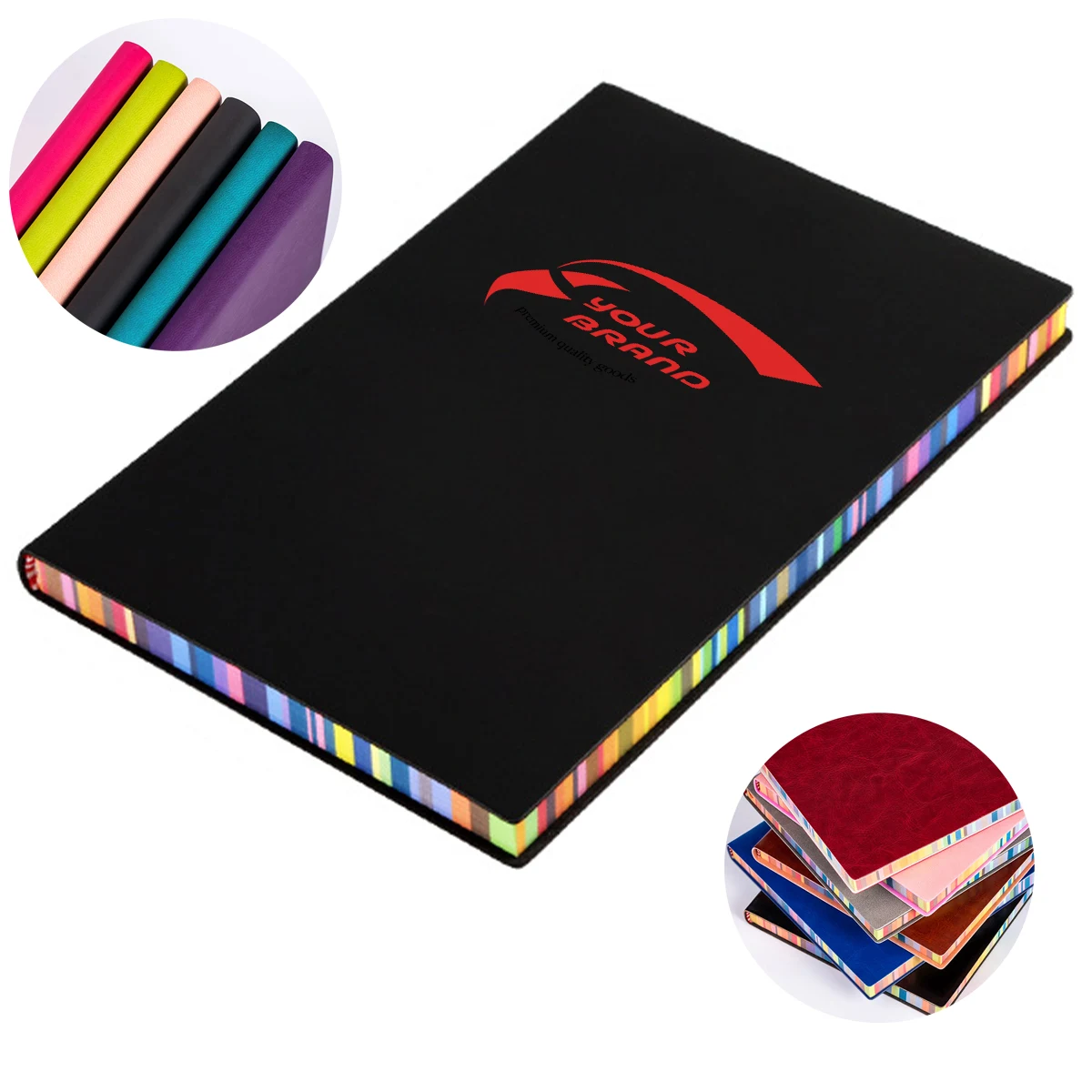 A5 Soft Cover Rainbow Edge Cute Notebook Simple Thick 1