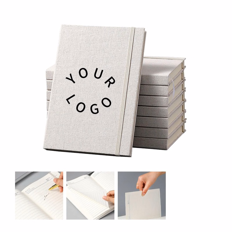Stylish A5 Notebook with Linen Cover and Logo Imprint