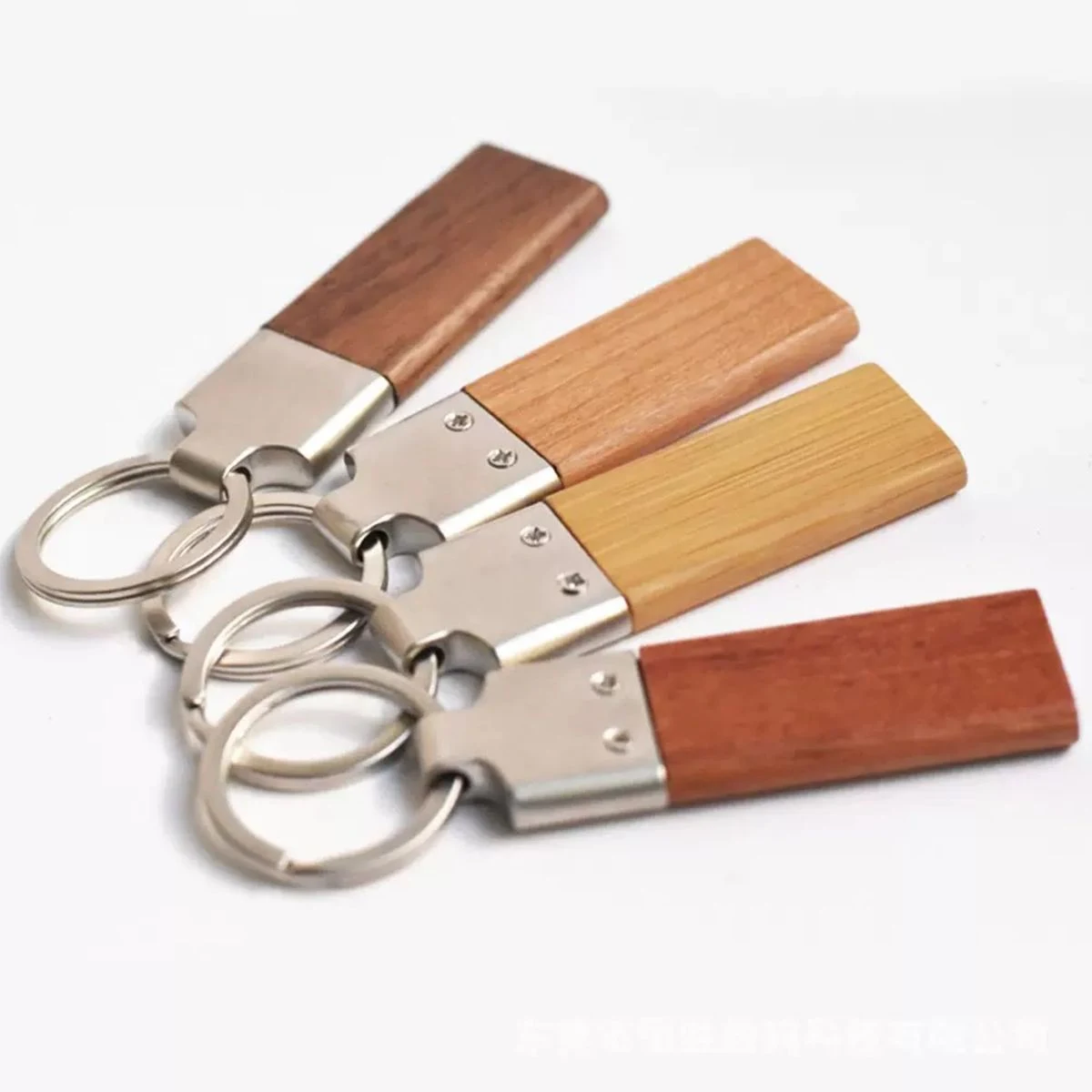 Laser Engraved Wooden Metal Keychain 1
