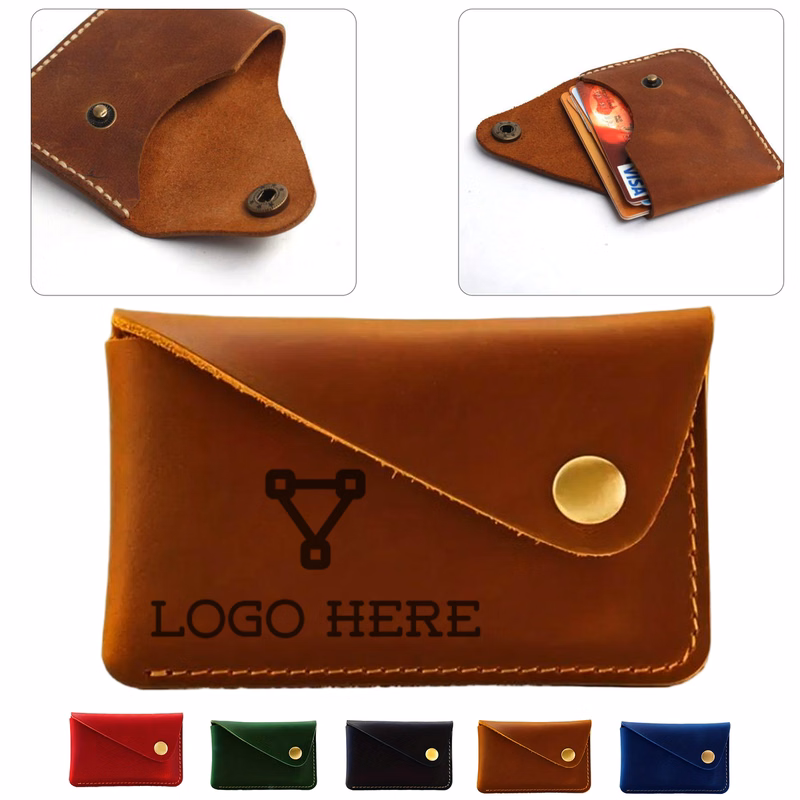 Vintage Snap Leather Card Holder