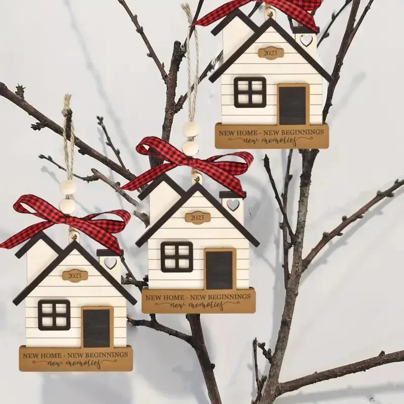 Christmas Wooden House Ornaments 1