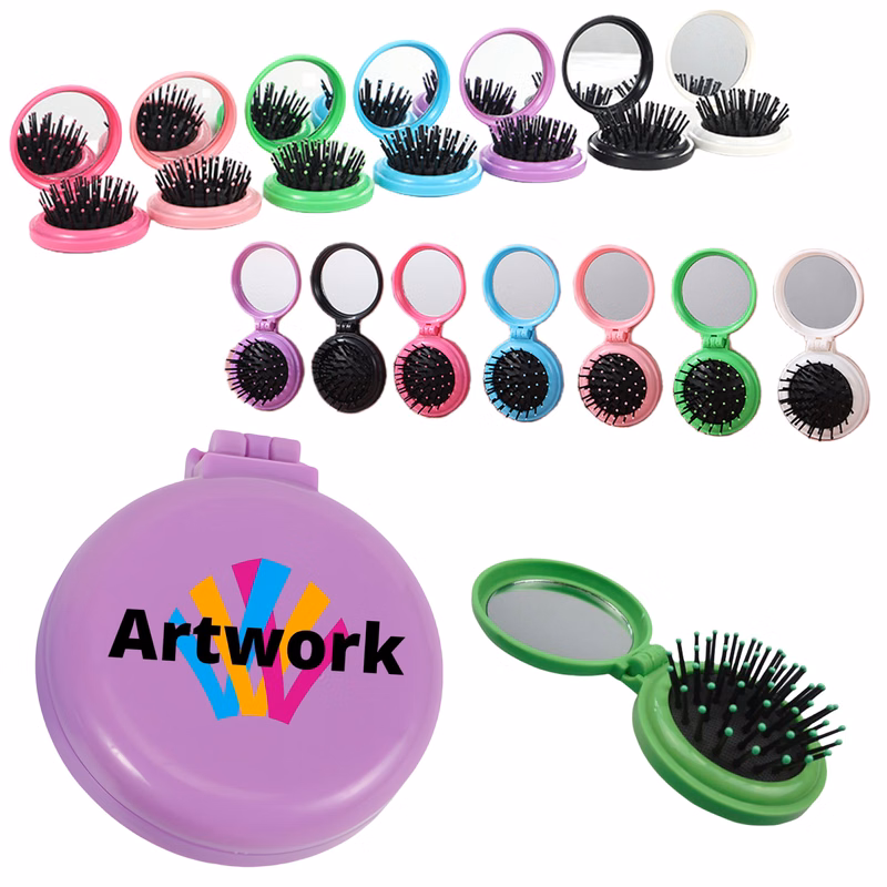 Round Mini Compact Massage Comb
