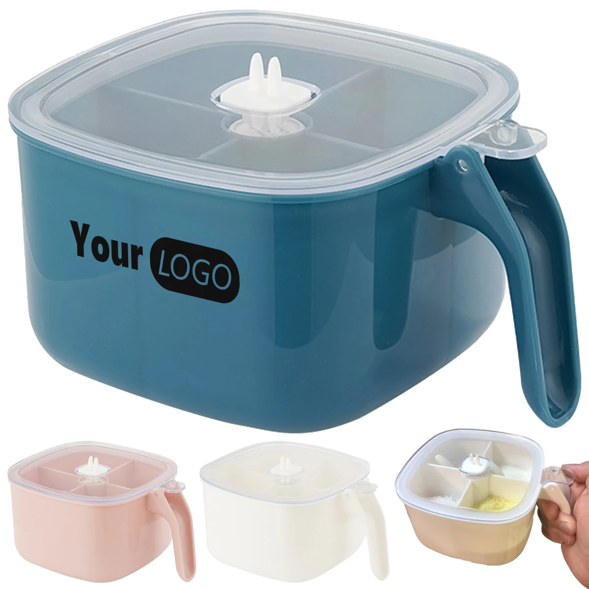 Plastic Kitchen Seasoning Storage Box With Lid 1