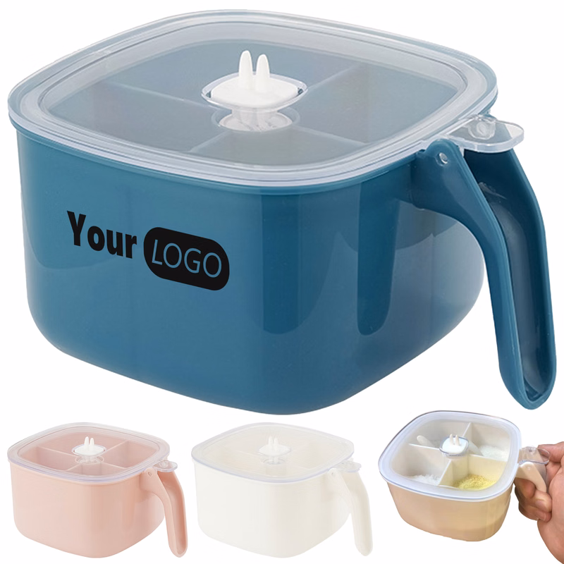 Plastic Kitchen Seasoning Storage Box With Lid