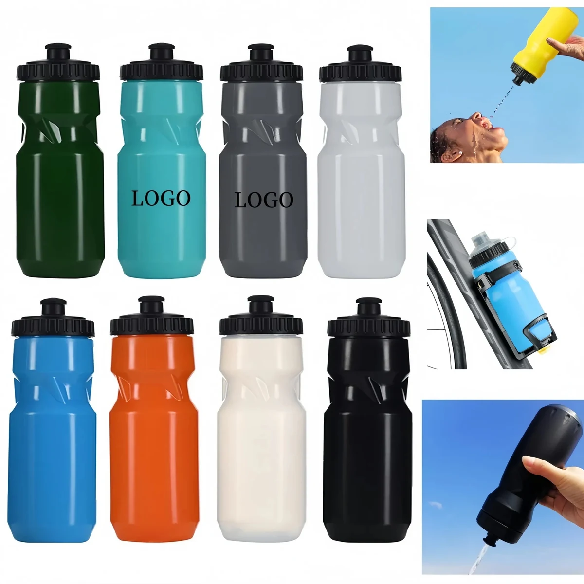 24oz Cycling Water Squirt Squeeze Bottles 1