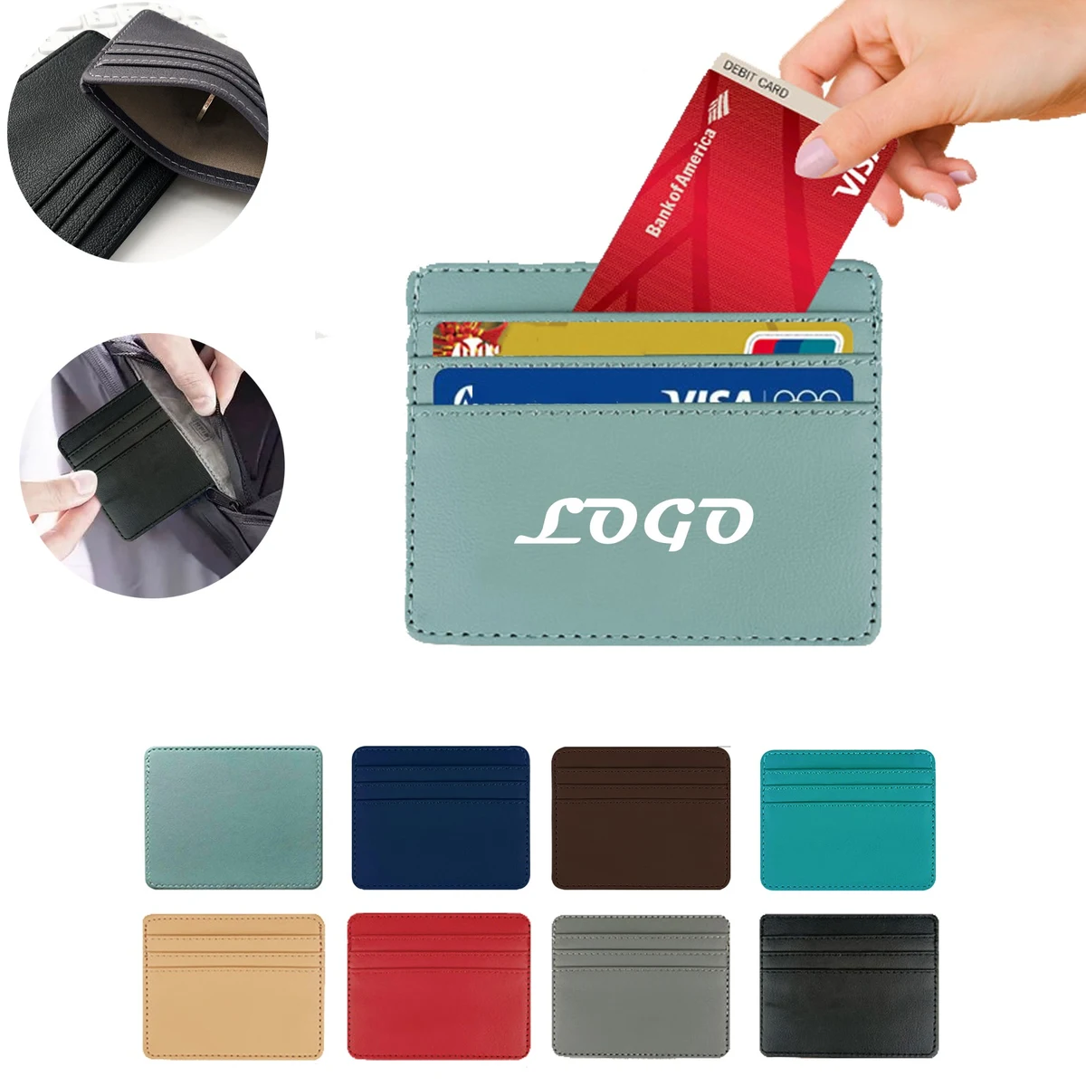Pu Slim Minimalist Wallet Credit Card Holder 1