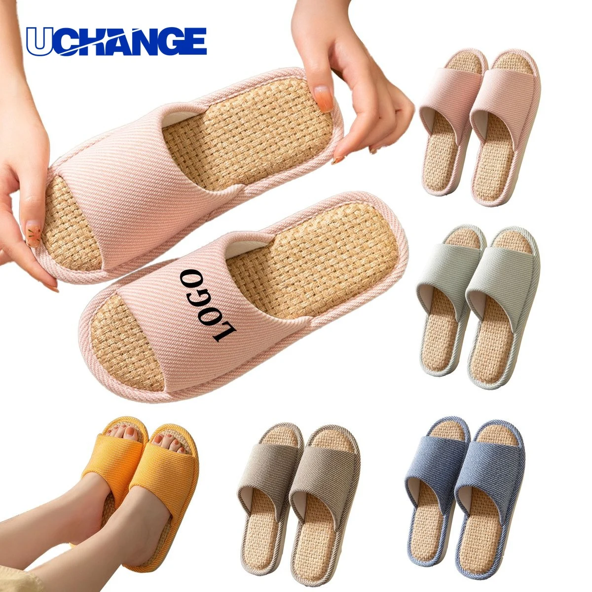 Linen Indoor Slippers for Quiet Use 1