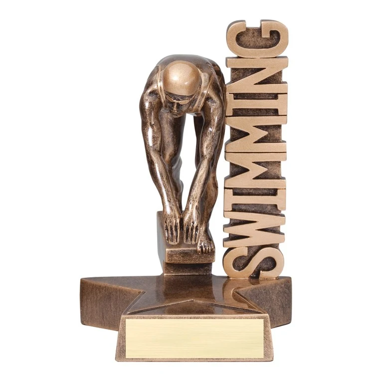 6 1/2" Tall Swimming Female Billboard Resin Award 1