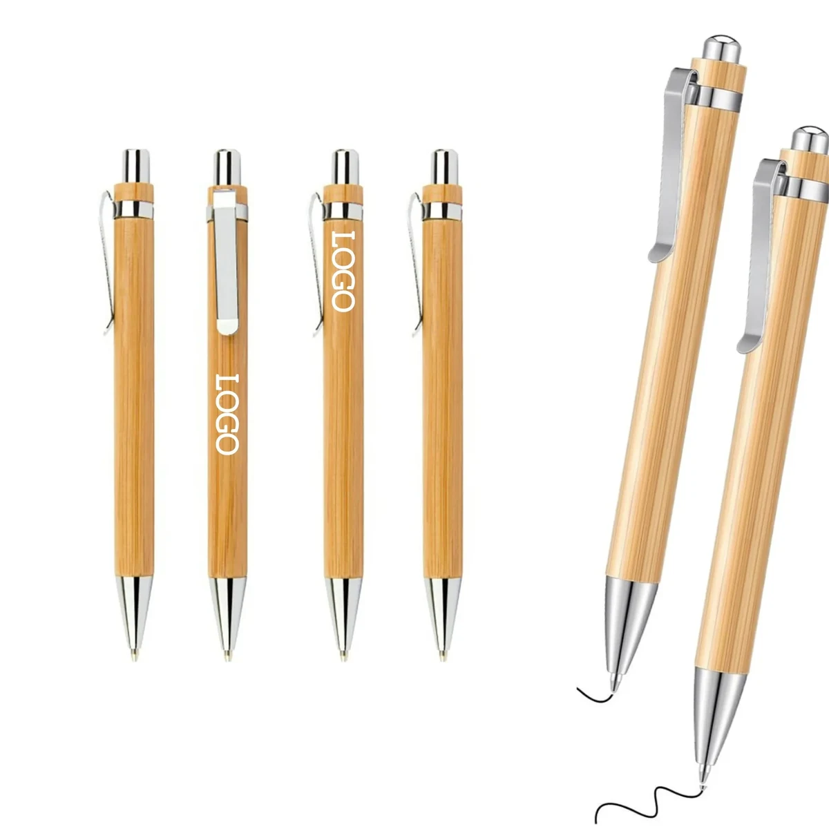 Premium Bamboo Retractable Ballpoint Pen 1