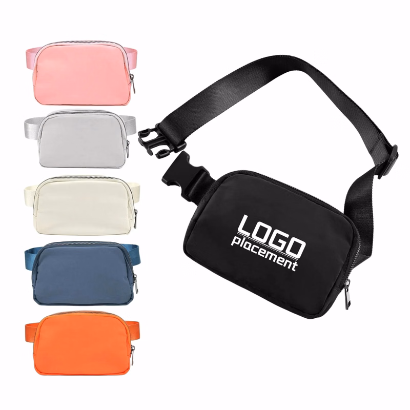 Men's Nylon Running Waist Bag, Waterproof Crossbody Phone Ba