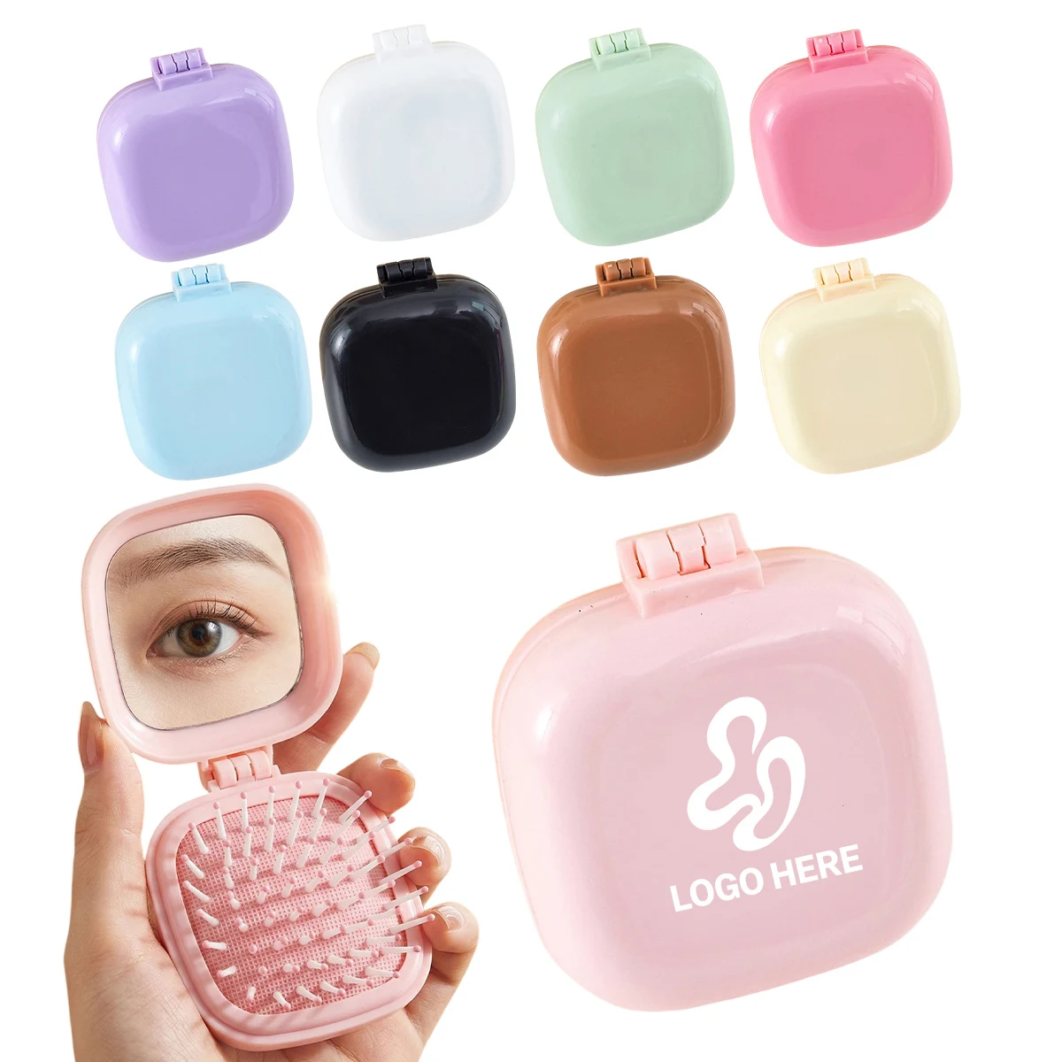 Square Foldable Air Cushion Comb With Mirror 1
