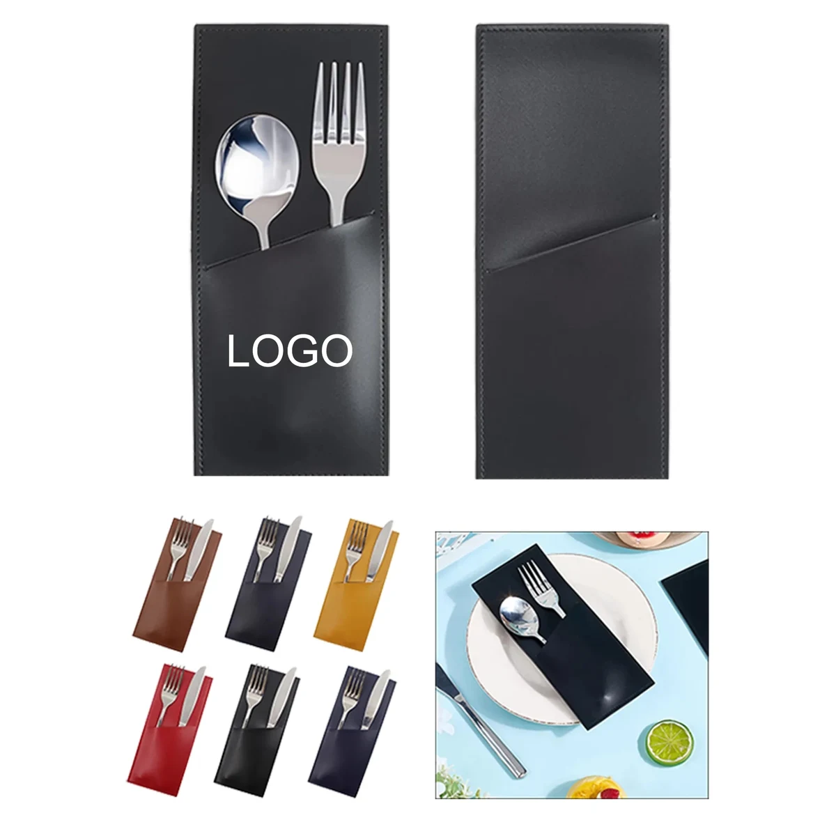 PU Leather Cutlery Storage Pouch 1
