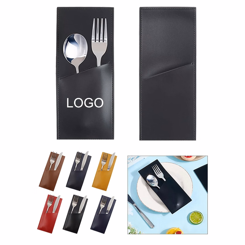 PU Leather Cutlery Storage Pouch
