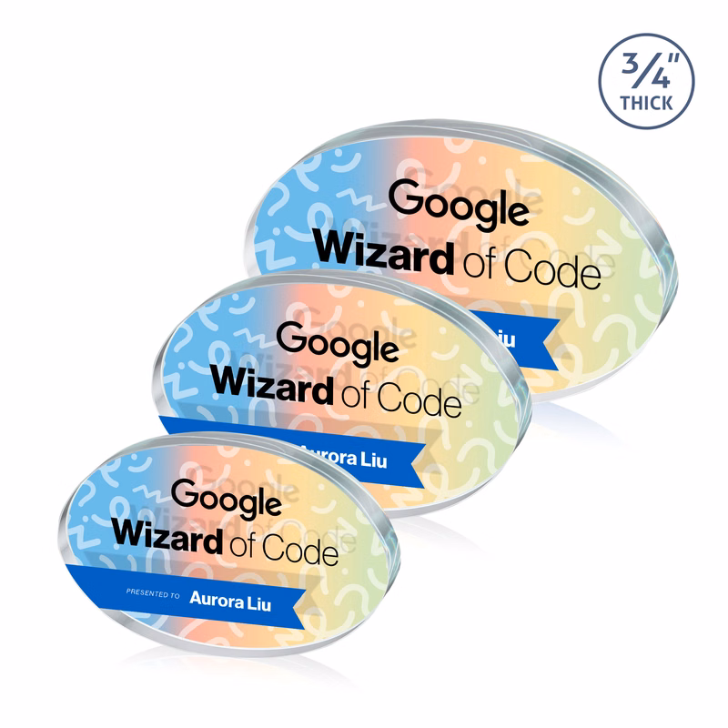 Baldus Oval VividPrint™ Double Sided Award - Clear