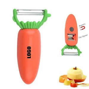 Ergonomic Carrot Shaped Magnetic Peeler And Bottle Opener 1