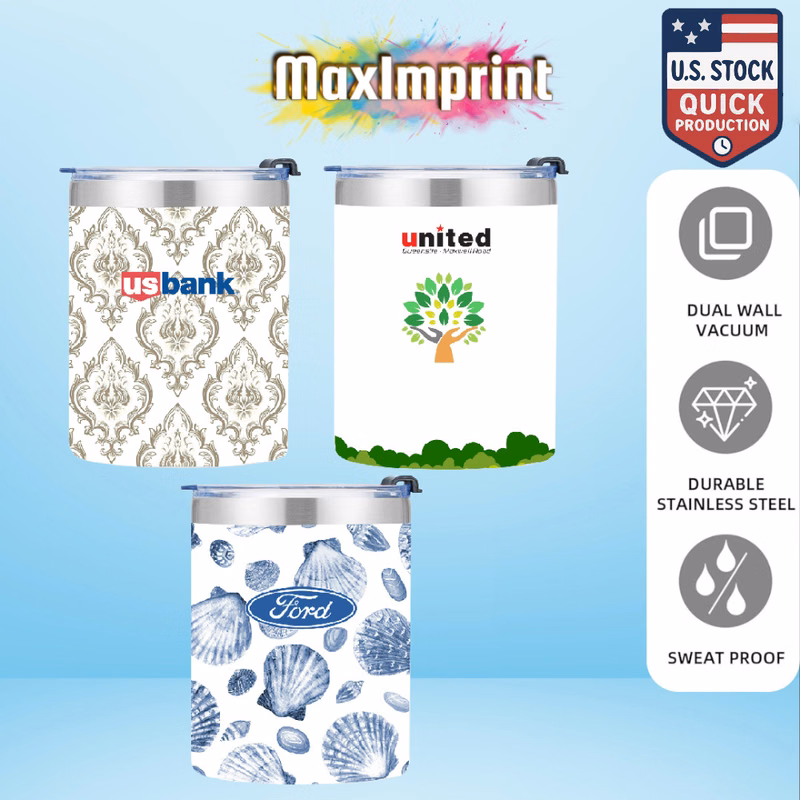 MaxImprint 12oz Lowball Tumbler with Splash-Proof Lid